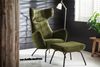 KAWOLA Sessel LOTTE Ohrensessel velvet olivgrün mit Hocker 117 x 82 x 79 cm Bild 2