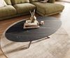 Couchtisch Edge Oval 140x80 cm Keramik Laminam® Noir Desir Braun Sarity Edelstahl gebürstet Bild 4