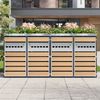 Mülltonnenbox ,mit rautenförmigen Belüftungslöchern, trash storage compartments,Abschließbar,vier Türen,Pflanzfläche Bild 2
