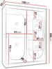 Kleiderschrank Bimaza 150 mit LED Beleuchtung (Farbe: Schwarz) Bild 5