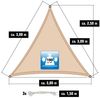 3x3x3m Sonnensegel Wasserdicht mit Befestigung Beige Bild 3