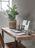Schreibtisch Beam aus recyceltem Teakholz, modern, Natur, Metallgestell in Schwarz, 120 cm Bild 4