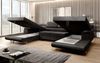Designer Sofa Calvera U mit Schlaf- und Klappfunktion (Samt) Anthrazit Samt Bild 4
