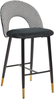 Set mit 2 Barstühlen FALTON Samtstoff Schwarz-Weiß Bild 4