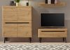 Wohnwand 3-teilig Ronson in Eiche Artisan und schwarz 234 x 170 cm Bild 2