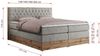 Boxspringbett AMORE KING, Doppelbett mit Multipocket-Matratze, Polsterbett mit Kopfstütze - 180 x 200 cm - Hellgrau Stoff - H3 Bild 5
