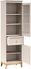 AX LIVING Vitrine Nymphen Cashmere schmal Glas 2 Türen 1 Schublade MDF Eiche Beine Bild 4