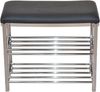Schuhbank Sitzbank Metall Schwarz mit Schuhablage & Kunstleder Sitz Bild 2