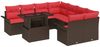 vidaXL Gartensofa-set mit Kissen mit Speicher 9 pcs Braun Poly Rattan 3356997 Bild 2