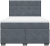 vidaXL Boxspringbett mit Matratze Dunkelgrau 140x190 cm Samt 3290907 Bild 4
