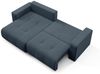 Ecksofa Sofa mit Schlaffunktion AUGUSTO in Stoff Wind Dunkelblau Ottomane Links Bild 2