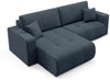 Ecksofa Sofa mit Schlaffunktion AUGUSTO in Stoff Wind Dunkelblau Ottomane Links Bild 4
