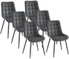 Vente-unique - OLLUA Stuhl SamtStoff Grau - B 60 cm x H 87 cm x L 49,5 cm Bild 2