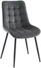 Vente-unique - OLLUA Stuhl SamtStoff Grau - B 60 cm x H 87 cm x L 49,5 cm Bild 4