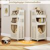 4-stufiger Wäschewagen faltbarer Wäschekorb mit abschließbaren Rollen 2 Körbe 6 Haken Beige Bild 4