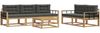 vidaXL Outdoor-Sofagarnitur mit Kissen 6 pcs Weiß und Anthrazit 3386071 Bild 2