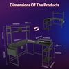 SANODESK Computertisch Gaming Tisch L-Form Schreibtisch Jugendschreibtische (L-förmiger Schreibtisch, mit Regal), mit LED-Beleuchtung, 2 Steckdosen & 2 USB-Anschlüsse Bild 4