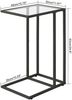 Beistelltisch Laptoptisch Glastisch Schwarz Hartglas Metallgestell Bild 3