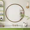Wandspiegel Ø 80 cm rund in Bronze – Metallrahmen für Bad, Flur und Wohnzimmer Bild 2