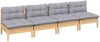 vidaXL 4-Sitzer-Gartensofa mit Grauen Kissen Massivholz Kiefer 3096123 Bild 3