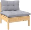 vidaXL 4-Sitzer-Gartensofa mit Grauen Kissen Massivholz Kiefer 3096123 Bild 4