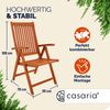 Casaria 'Vanamo' Gartenstuhl-Set 4-tlg., 5-fach verstellbare Rückenlehne, Eukalyptusholz FSC®-zertifiziert, 106 x 55 x 70 cm Bild 5