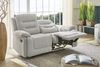 2-Sitzer-Relaxsofa Federkern mit Liegefunktion Zweier-Couch Stoff Chenille Grau Bild 3