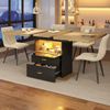 HAUSS SPOLE Esstisch mit Schubladen,Küchentisch Wohnzimmertisch ausziehbar mit LED-Licht (mit LED-Beleuchtung, Holzmaserung, für bis zu 6 Personen, ideal für Esszimmer & Wohnzimmer, 1-St, 110-140×80 cm) Bild 4