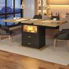 HAUSS SPOLE Esstisch mit Schubladen,Küchentisch Wohnzimmertisch ausziehbar mit LED-Licht (mit LED-Beleuchtung, Holzmaserung, für bis zu 6 Personen, ideal für Esszimmer & Wohnzimmer, 1-St, 110-140×80 cm) Bild 2