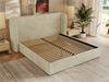 Polsterbett Bett mit Holzlattenrost Schlafzimmer Bett Doppelbett gepolstertes Kopfteil Foam Matratze - EMORA CLASSIC - 180x200 cm - Beige Velvet - MIRO LUX Bild 3