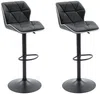 Vente-unique - Barhocker 2er-Set höhenverstellbar - Kunstleder & Stahl - Schwarz - CALVIN Bild 2