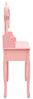 vidaXL Schminktisch mit Hocker und Dreifach-Spiegel Rosa 289327 Bild 5
