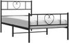 vidaXL Bettgestell mit Kopf- und Fußteil Metall Schwarz 100x200 cm 355476 Bild 3