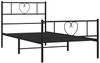 vidaXL Bettgestell mit Kopf- und Fußteil Metall Schwarz 100x200 cm 355476 Bild 5