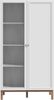 Forte PENKRIDGE Highboardvitrine 100, Landhaus Vitrine mit 2 Türen, Glas, Wohnzimmer, Esszimmer, Secret Grey mit Schlammeiche Holzdekor, 99,9 cm breit x 184,6 cm hoch x 41,7 cm tief Bild 2