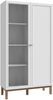 Forte PENKRIDGE Highboardvitrine 100, Landhaus Vitrine mit 2 Türen, Glas, Wohnzimmer, Esszimmer, Secret Grey mit Schlammeiche Holzdekor, 99,9 cm breit x 184,6 cm hoch x 41,7 cm tief Bild 3