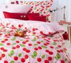 Dormabell Satin Bettwäsche 155x220 Kirschen Karo Wende rot rosa weiß Bild 2