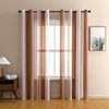 Jibenhome Schiebegardine 2 Stück Vorhang Gestreifter,Ösen Gardine,Voile Fensterschal, Transparente Scheibengardine Bild 2