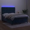 vidaXL Boxspringbett mit Matratze & LED Dunkelblau 140x200 cm Samt 3136309 Bild 4
