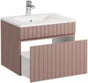 Vente-unique - SATARA Waschbeckenmöbel Holz, Platte Puderrosa - B 46 cm x H 46 cm x L 60 cm Bild 4