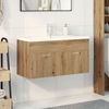 vidaXL Waschbeckenunterschrank mit Einbaubecken Artisan-Eiche 3328910 Bild 3