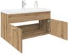 vidaXL Waschbeckenunterschrank mit Einbaubecken Artisan-Eiche 3328910 Bild 1