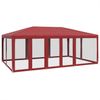 vidaXL Partyzelt mit 10 Mesh-Seitenteilen Rot 6x4 m HDPE 4010070 Bild 2