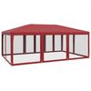 vidaXL Partyzelt mit 10 Mesh-Seitenteilen Rot 6x4 m HDPE 4010070 Bild 5