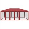 vidaXL Partyzelt mit 10 Mesh-Seitenteilen Rot 6x4 m HDPE 4010070 Bild 3
