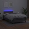 vidaXL Boxspringbett mit Matratze & LED Grau 120x200 cm Kunstleder 3134097 Bild 4