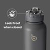 Sport-Wasserflasche 1,2 l aus Edelstahl mit Strohhalm und Pillenhalter, grau Bild 4