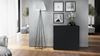 Vladon Sideboard Ben, Kommode mit 2 Türen und 2 Schubladen, Schwarz matt/Schwarz matt (79 x 74 x 36 cm) Bild 3