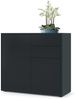 Vladon Sideboard Ben, Kommode mit 2 Türen und 2 Schubladen, Schwarz matt/Schwarz matt (79 x 74 x 36 cm) Bild 5
