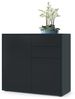 Vladon Sideboard Ben, Kommode mit 2 Türen und 2 Schubladen, Schwarz matt/Schwarz matt (79 x 74 x 36 cm) Bild 4
